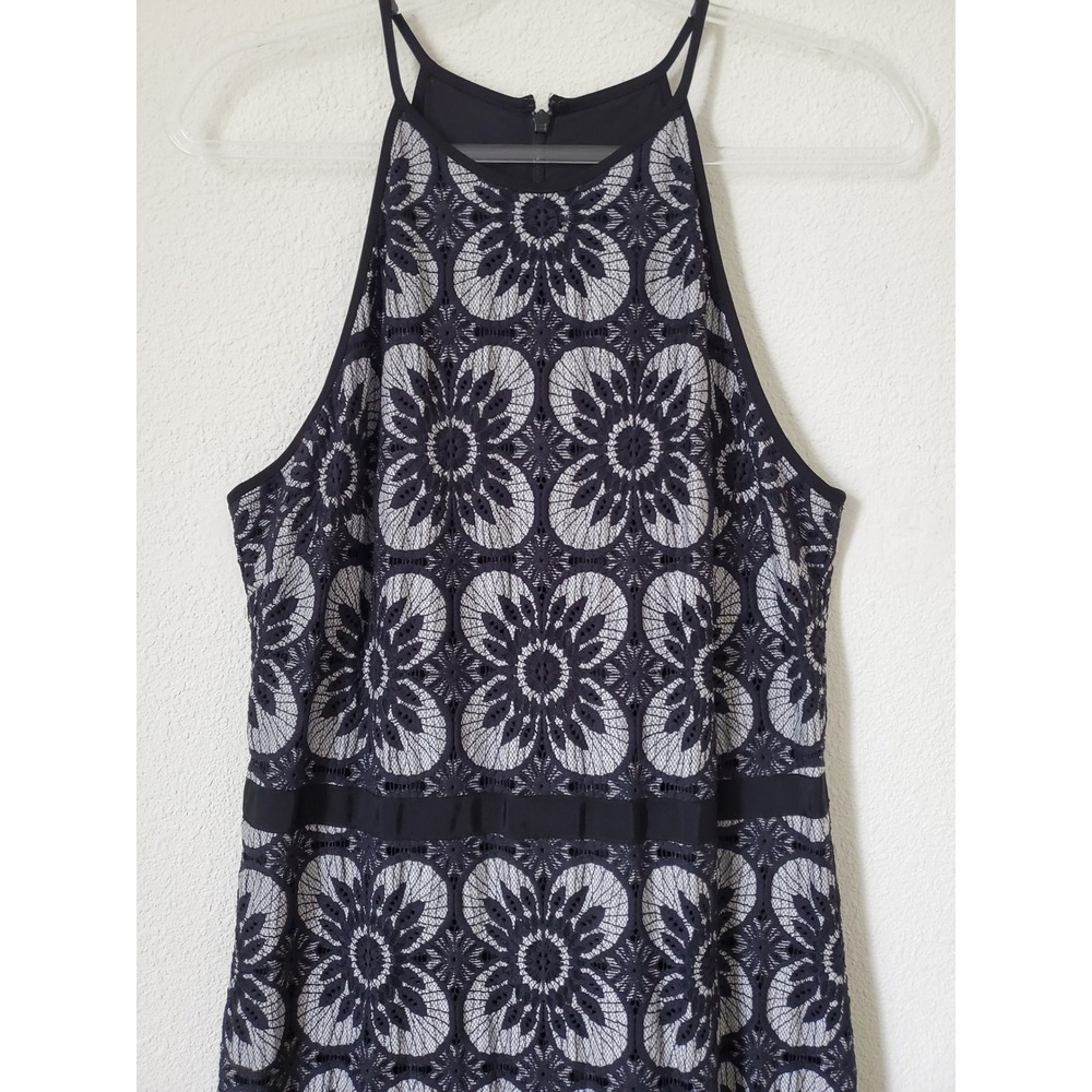 Banana Republic NWT Lace Midi Dress Black White‎ Halter Neck Women's Sheath - Picture 7 of 14